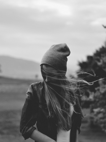 windblown girl